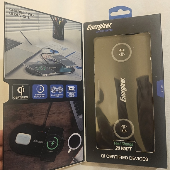 NWT ENERGIZER WIRELESS  FAST CHARGING DUAL PAD - Picture 2 of 3